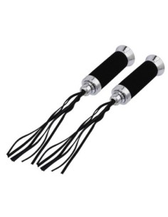 Grips 7/8 long 135mm Foam W/Streamers Black/Chrome.